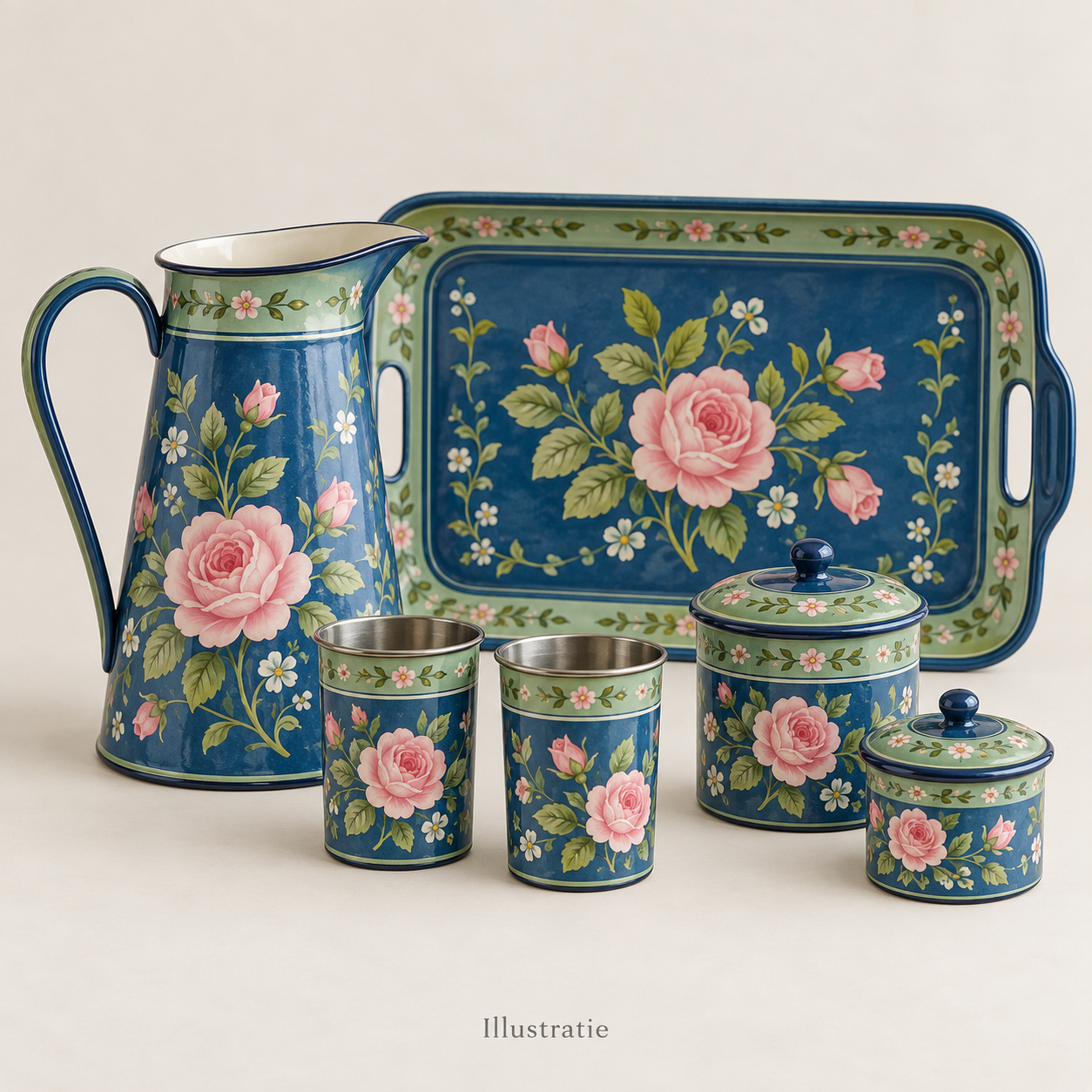 Franjipani set blauw