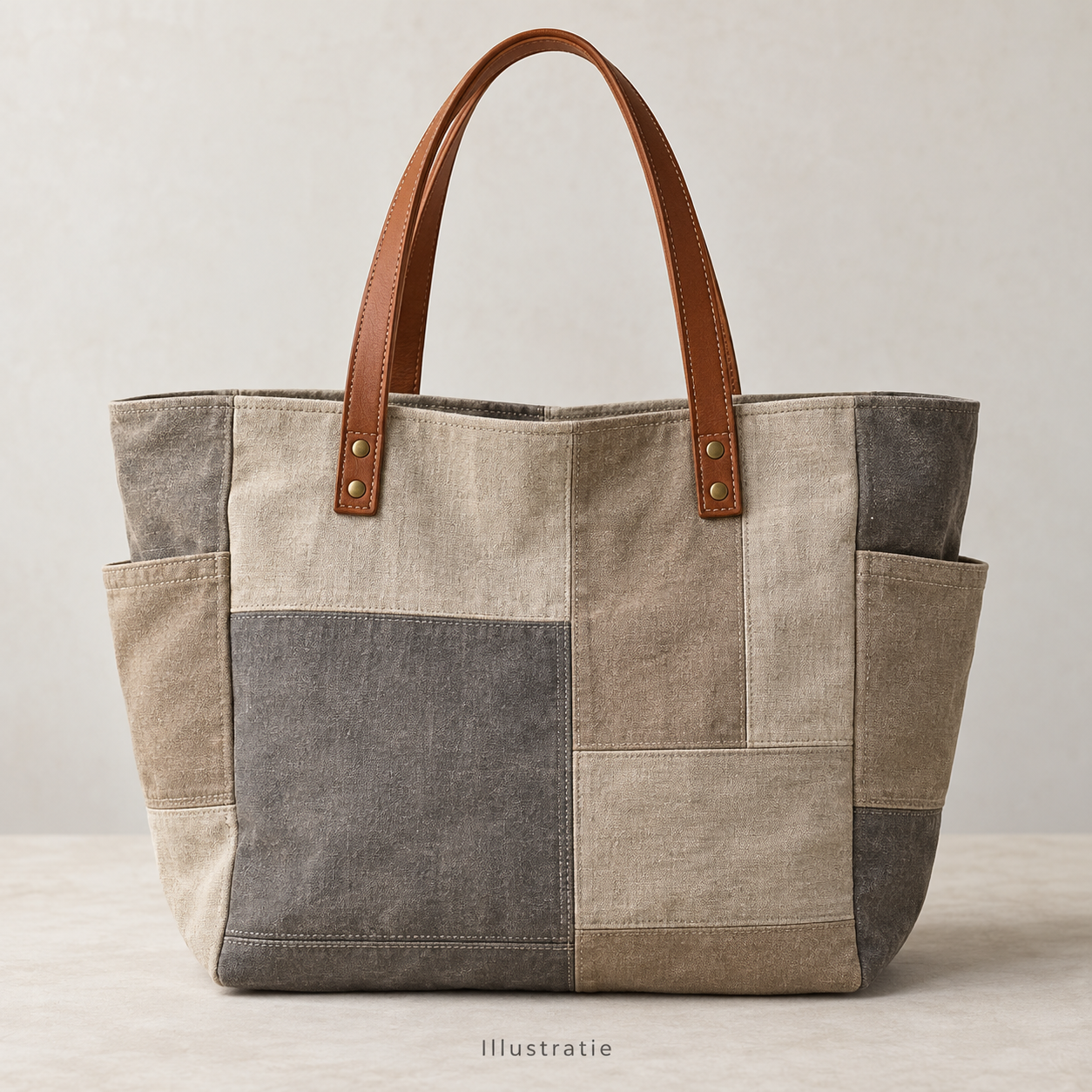 Diga Colmore stoere shopper met vierkantjes