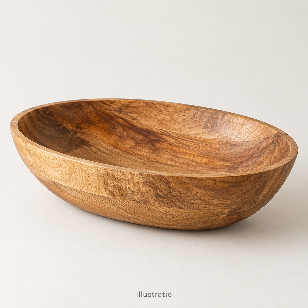 Houten serveerschaal van mango-hout (middel - 32 cm)