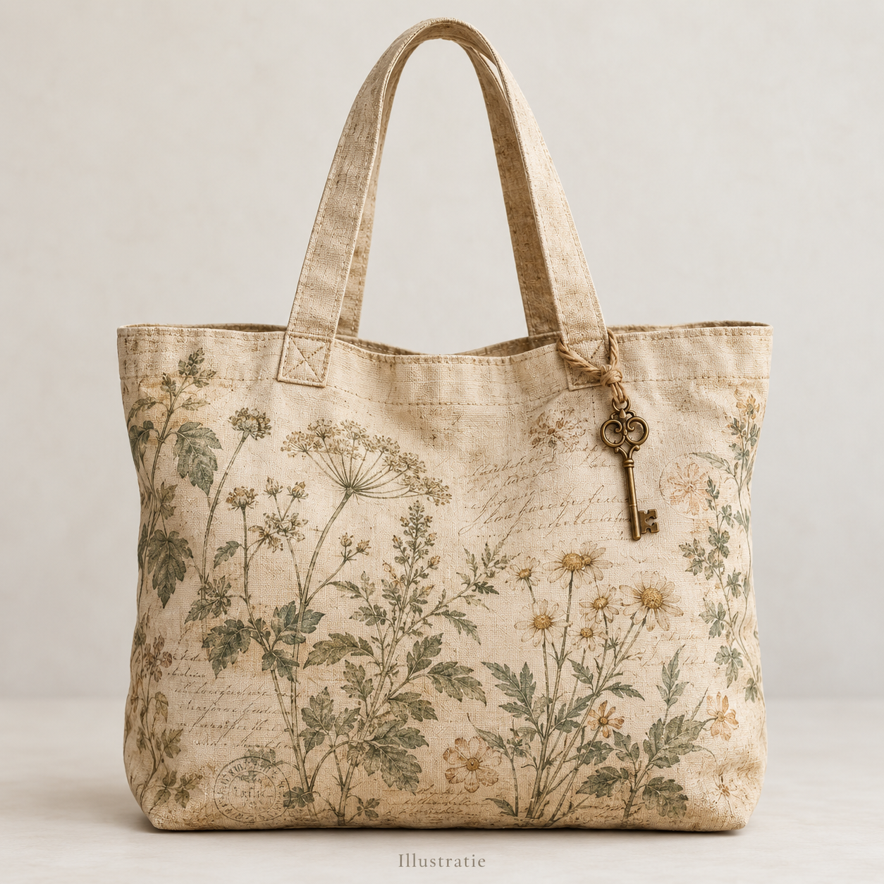 Diga Colmore tas met sleuteltje en vintage print